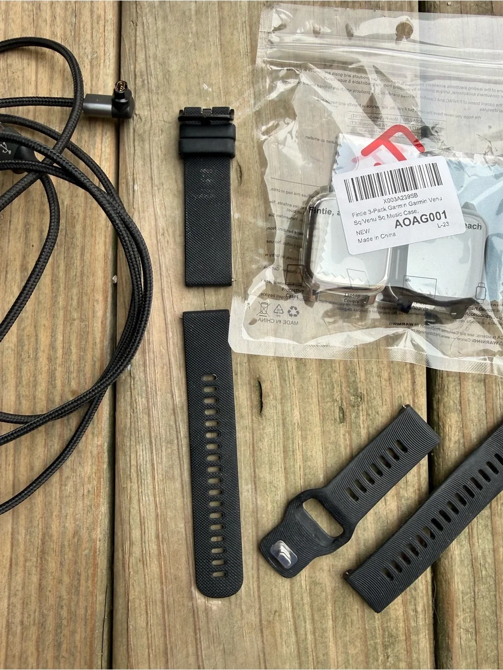 Garmin Venu SQ Black Smartwatch (3) Chargers (3) Screen Protectors 3 Bands Watch